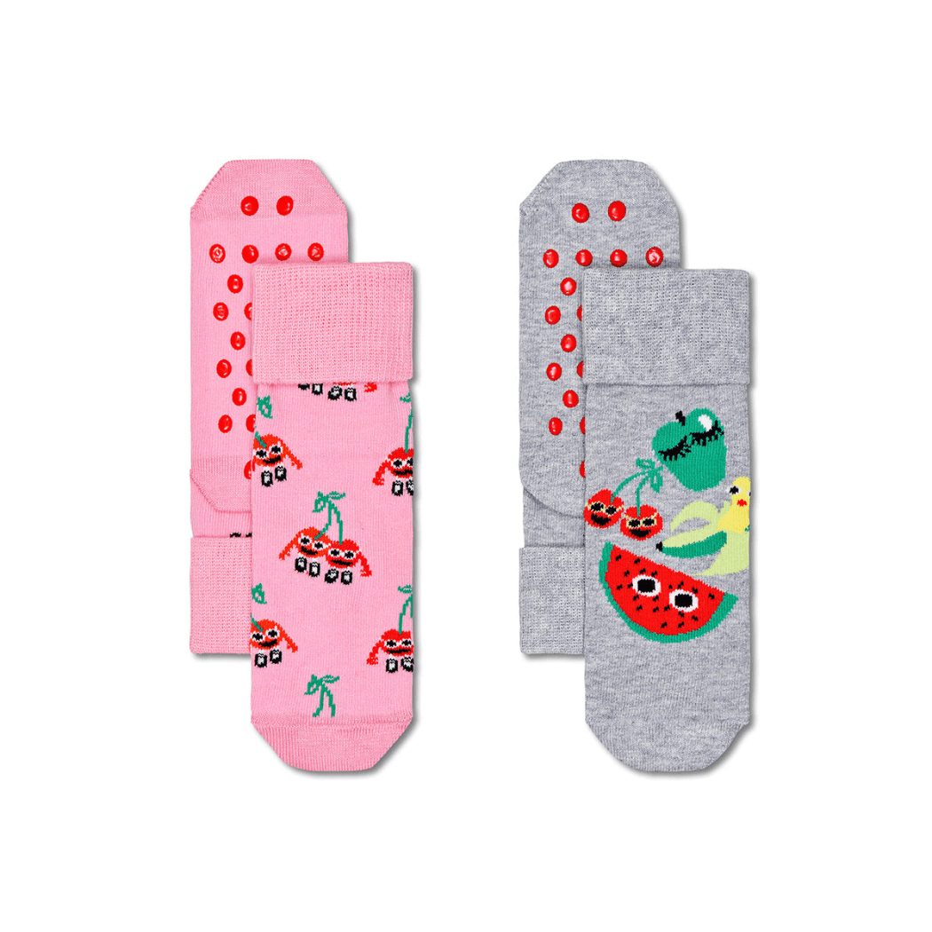 Happy Socks Kids Anti Slip Fruit Mix  2-Pack 2-3Yrs-1910112377681088512