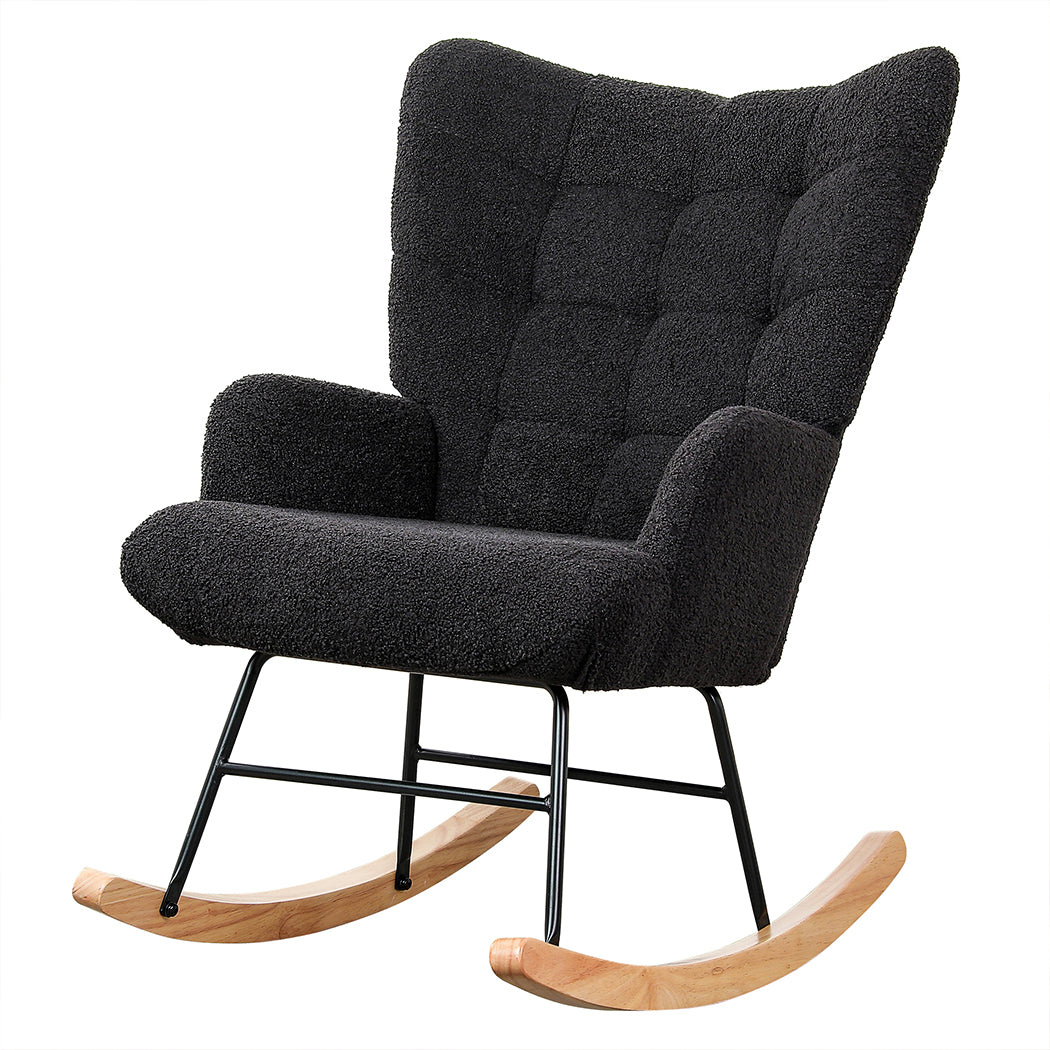 Levede Fleece Rocking Chair-1910112200283000832