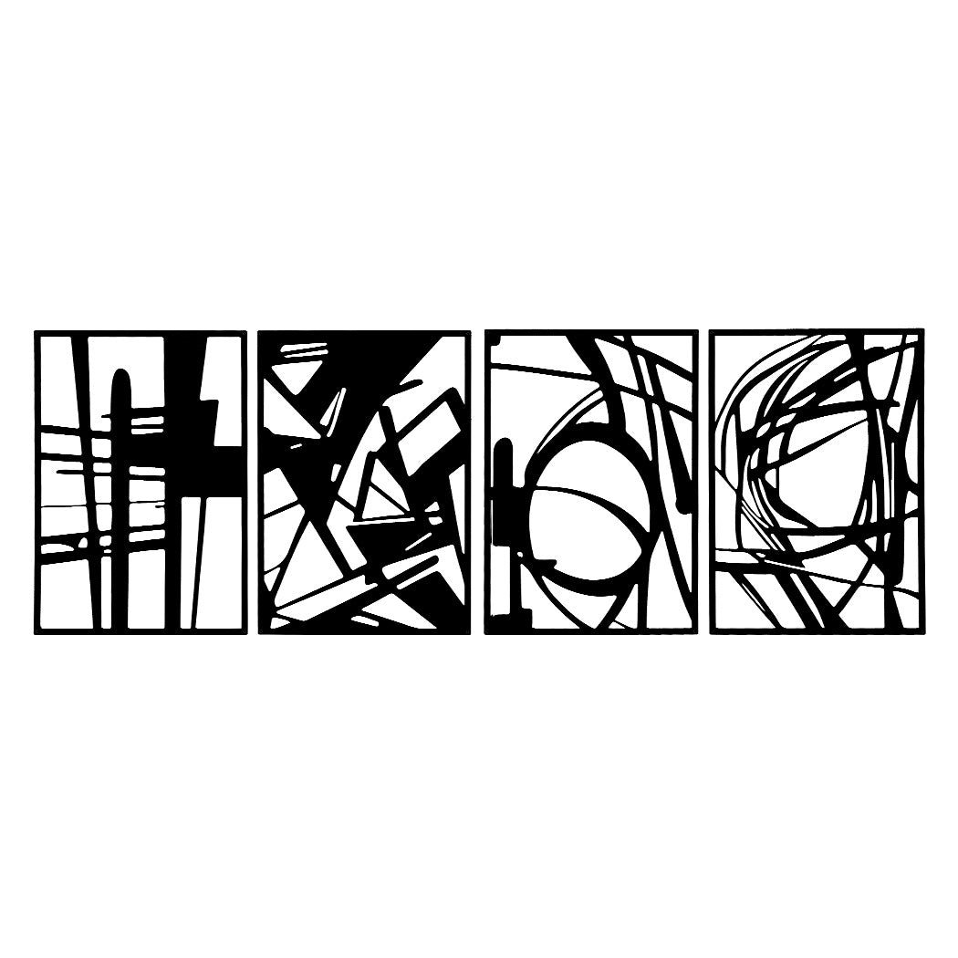 Yezi Metal Wall Art 4Pcs Abstract Minimalist Line Decor-1942353710302760960