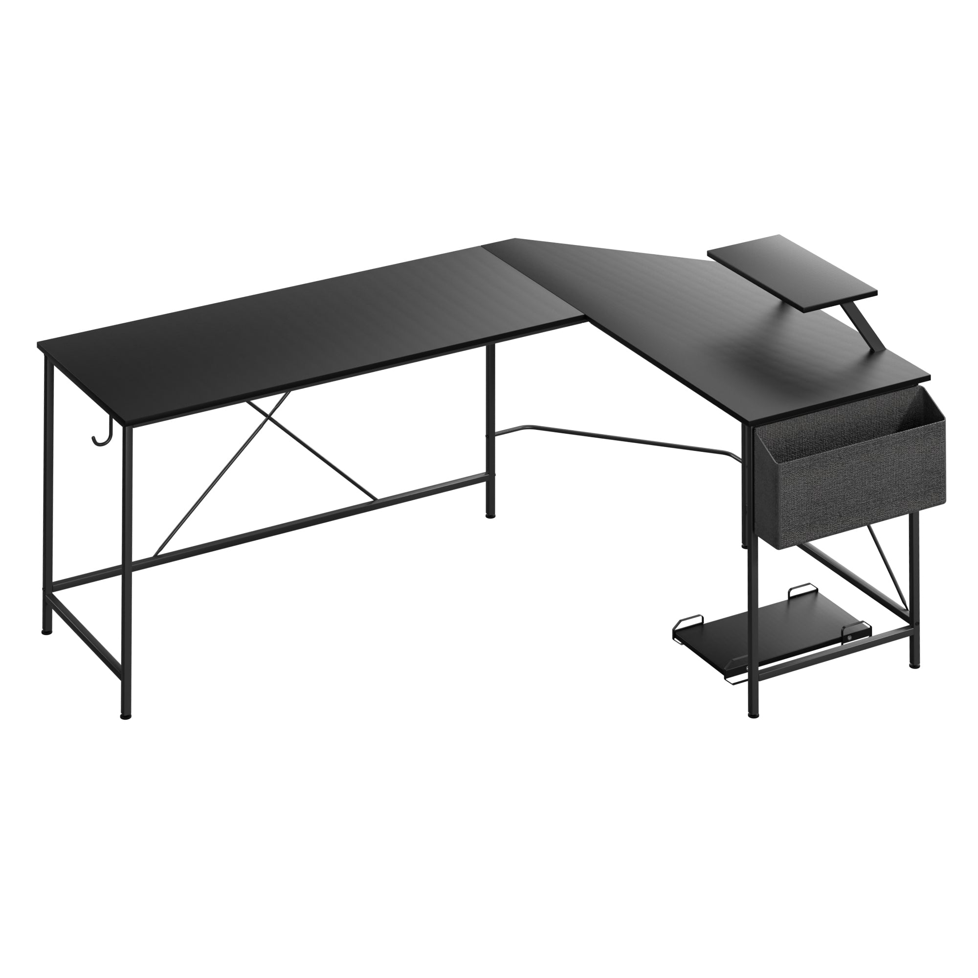 Levede Computer Desk Corner Desk Black-1910112201767784448