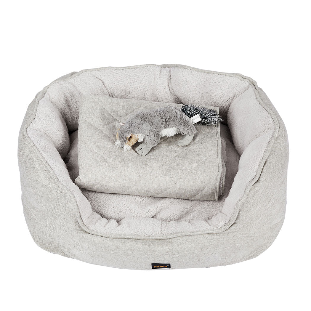 PaWz Pet Bed Set Dog Cat Quilted Blanket X-Large Beige-1942353076132384768