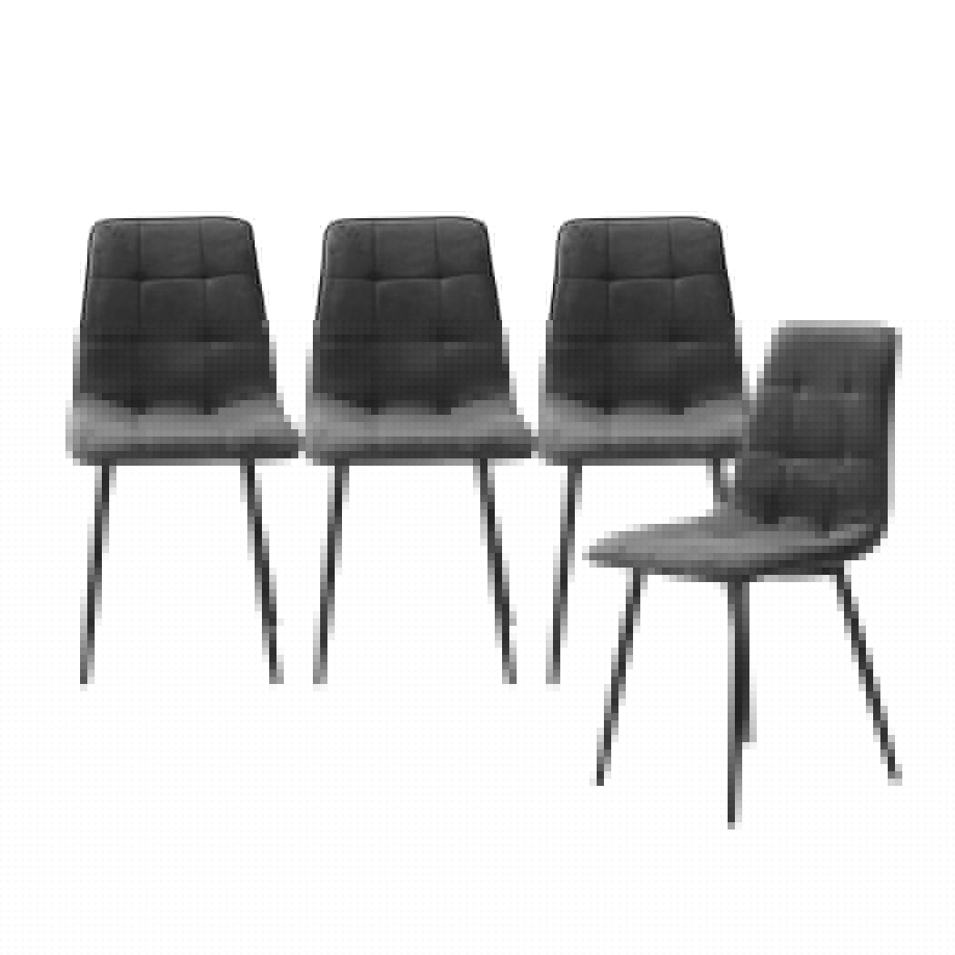 Levede 4x Dining Chairs Kitchen Velvet Grey-1910113287547260928