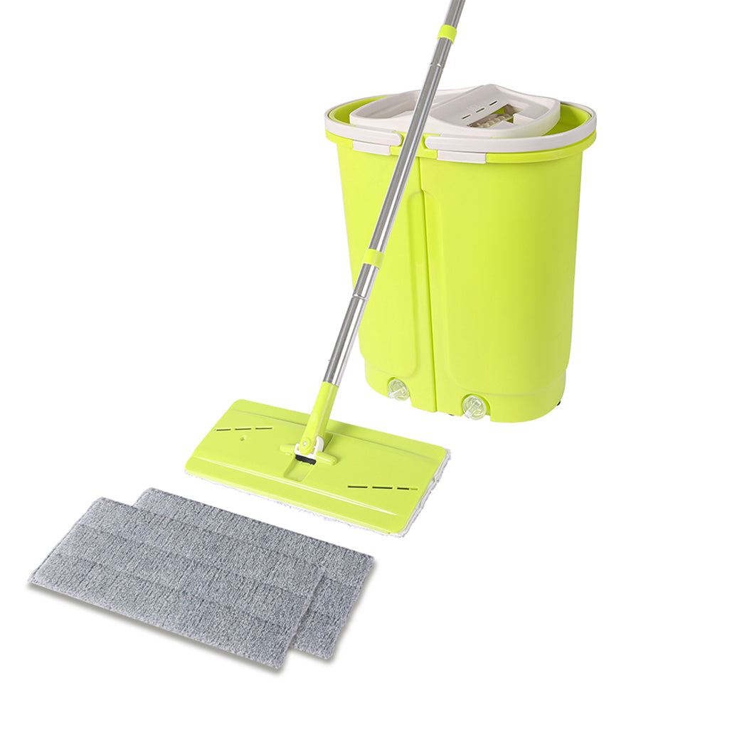 Cleanflo Flat Mop Bucket Set Cleaner Green-1942353180725743616