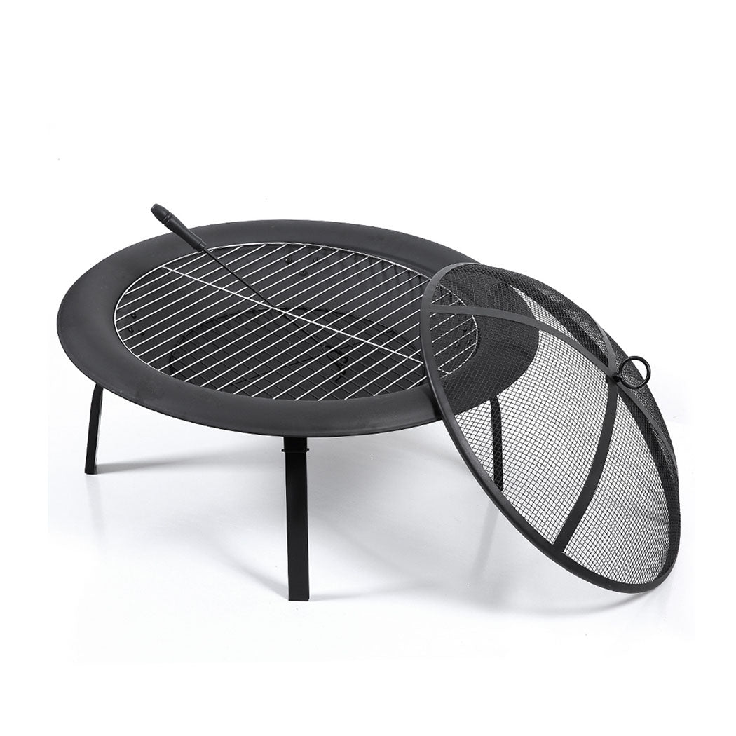 22" Outdoor Fire Pit BBQ Grill Fireplace Small-1942353057358680064