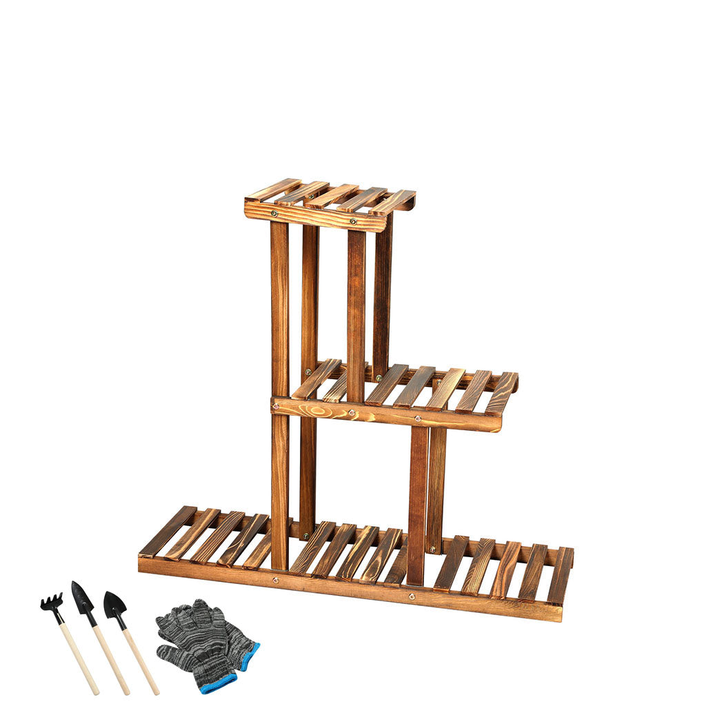 Levede 3-Tier Plant Stand Wood Wooden-1942353760823152640