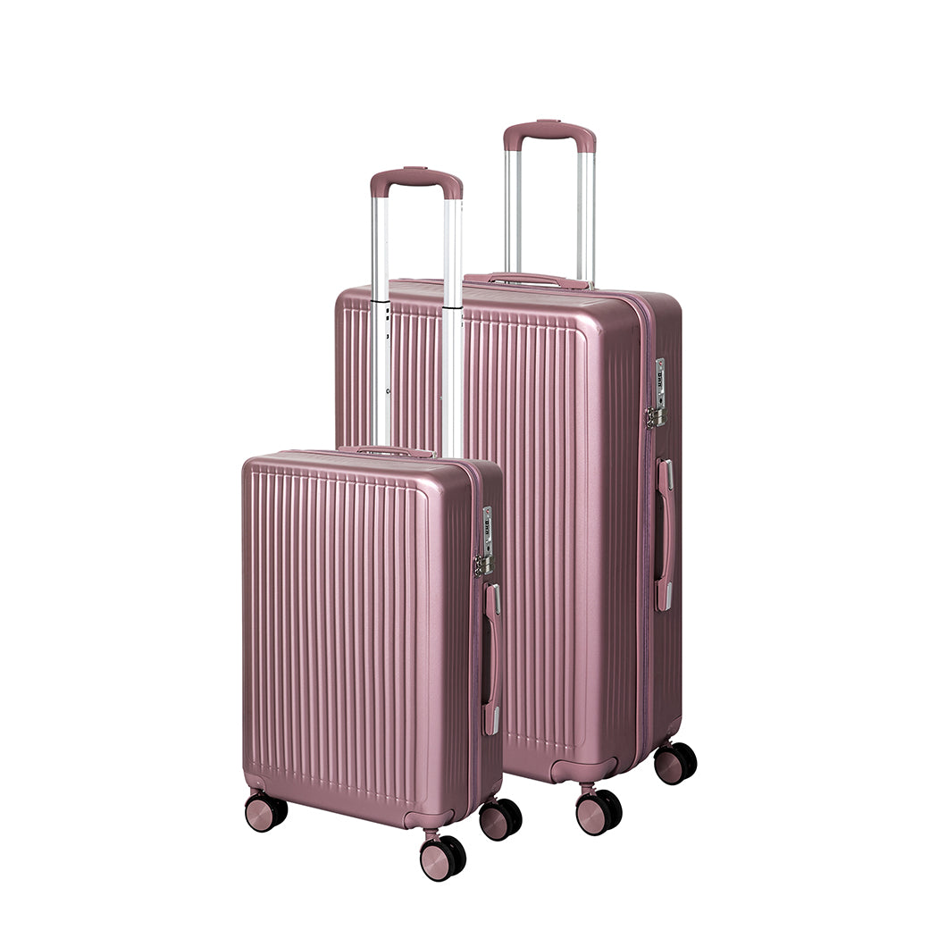 Slimbridge Luggage Suitcase Trolley Rose gold 2pc 20"+28"-1942352947887345664