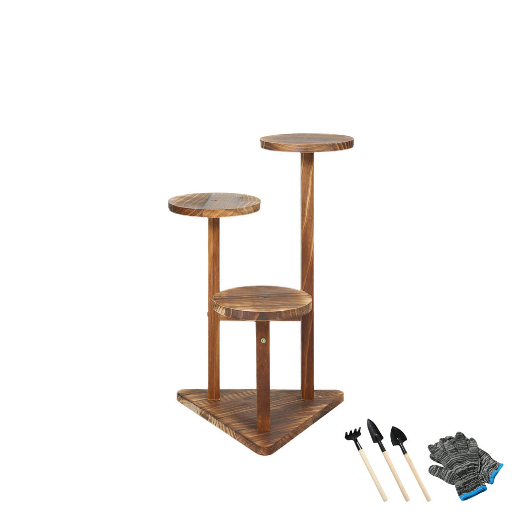 Levede 3-Tier Plant Stand Wood Wooden-1942353759548084224