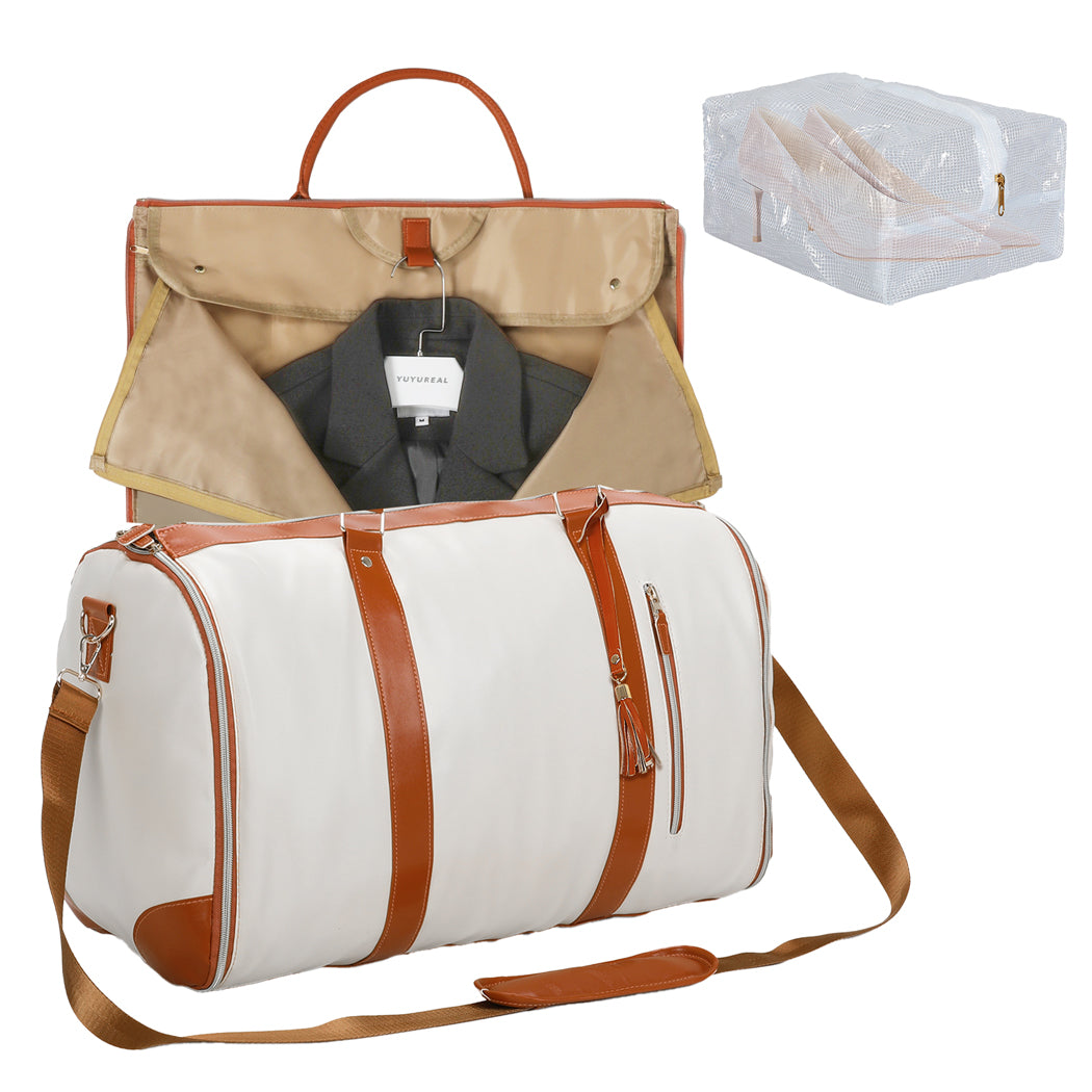 Slimbridge Garment Bags Hanging Suit Duffel Bag Beige-1942353690857967616