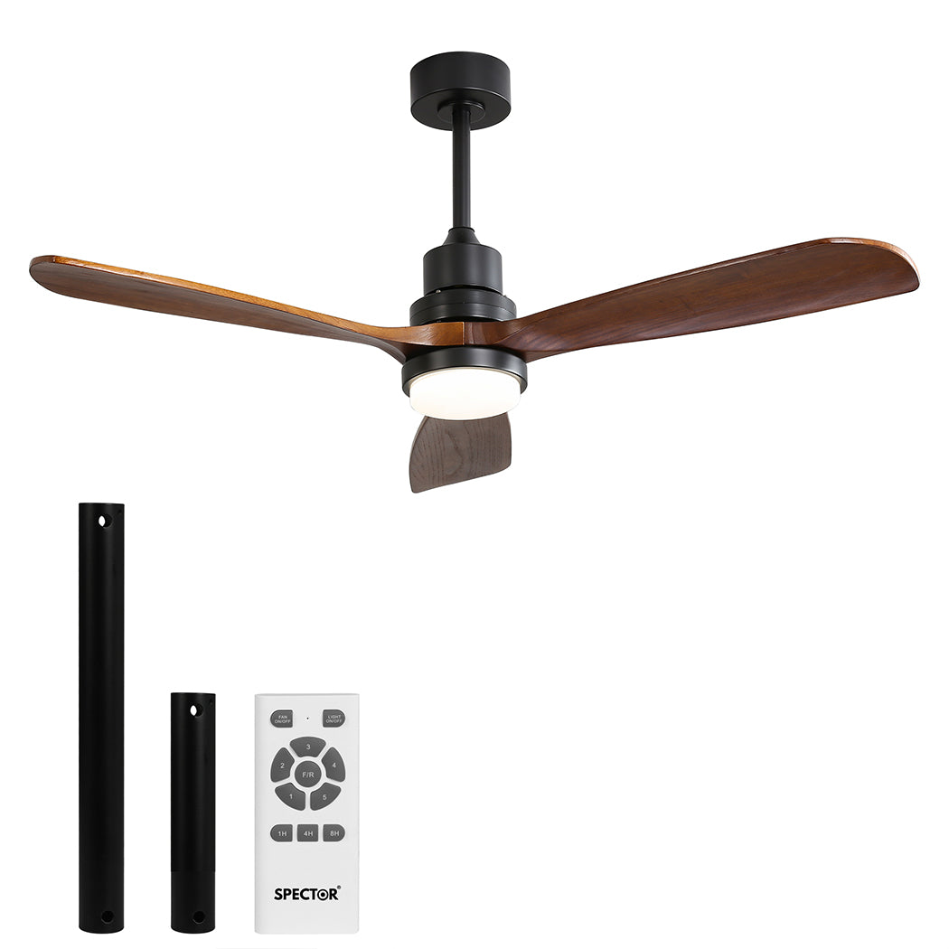 Spector 52'' Wood Ceiling Fan DC Motor Walnut-2006733155792457728
