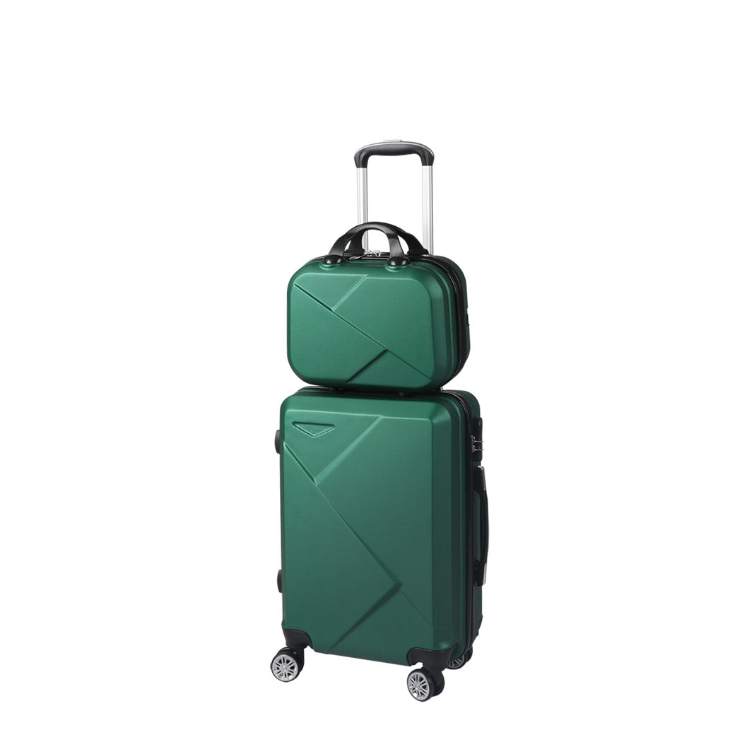 Slimbridge 2pcs 20"Travel Luggage Set Green-1942352931789606912