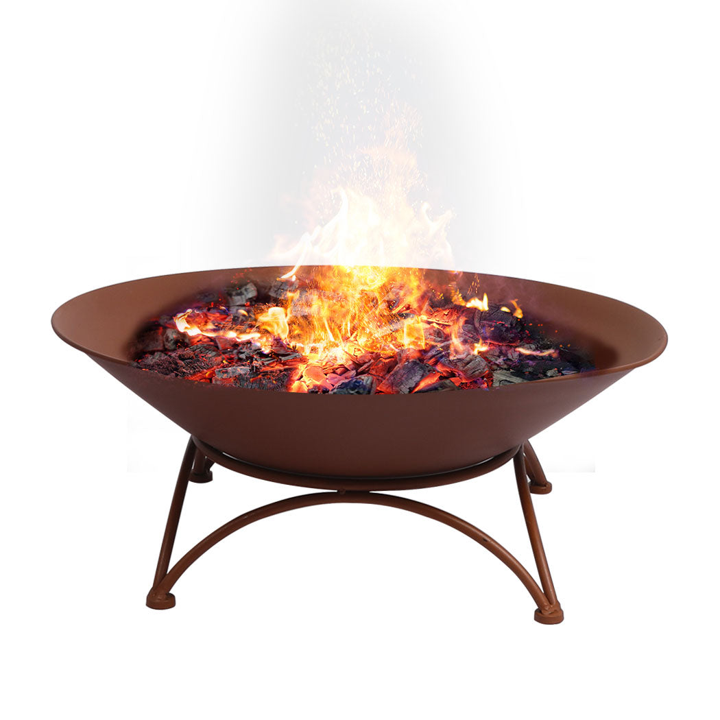 2 IN 1 Fire Pit Outdoor Pits Bowl Steel Rust-1942353058700857344