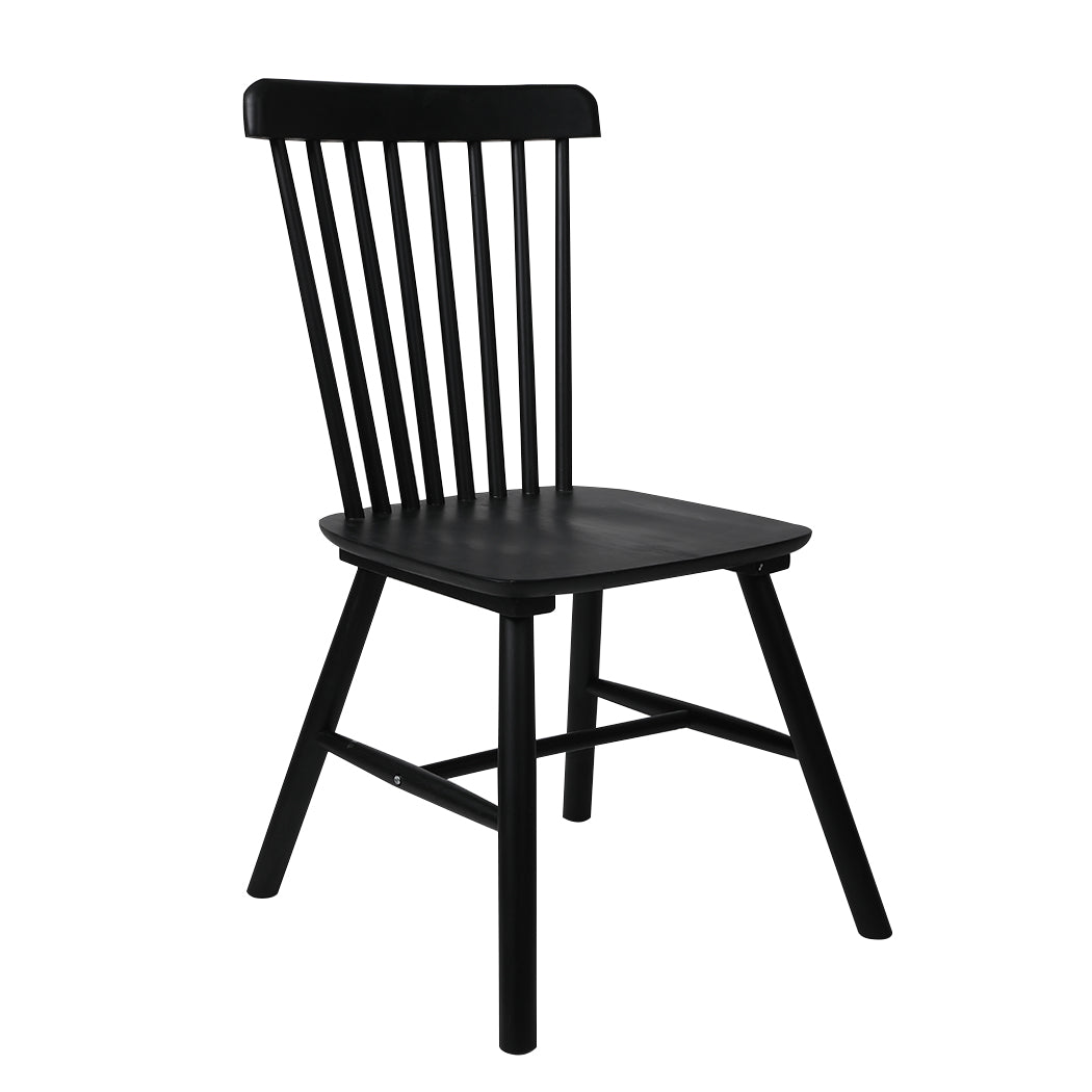 Levede 2x Dining Chairs Kitchen Winsor Black-1910113281712984064