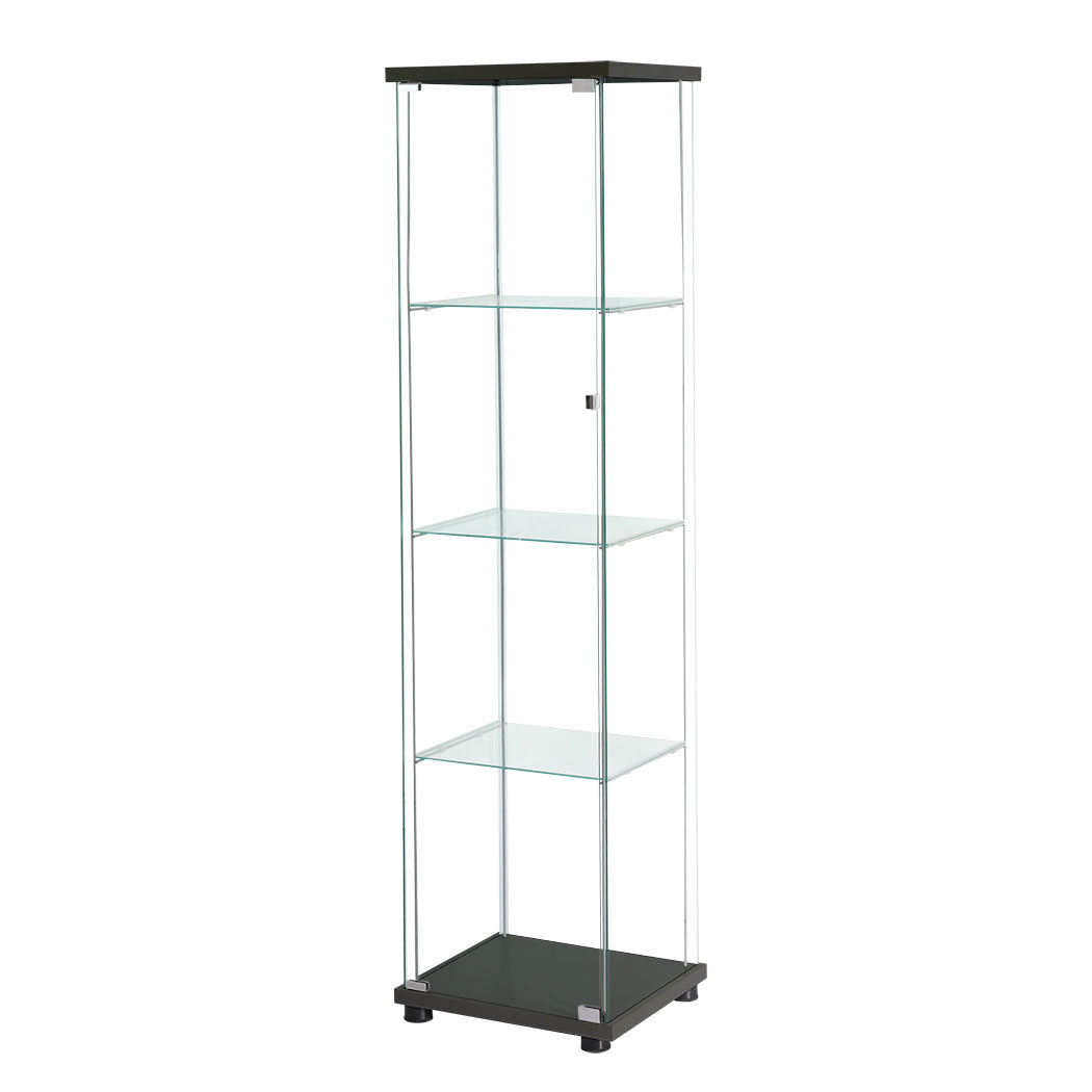 Stacked Display Storage Cabinet Glass Black-1917016729922441216