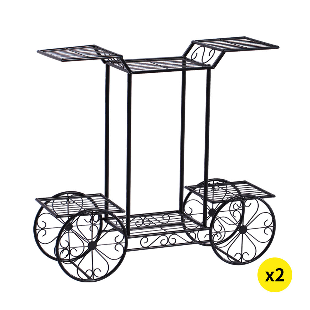 2x Levede Plant Stand Outdoor Indoor Gold-1942353737674788864