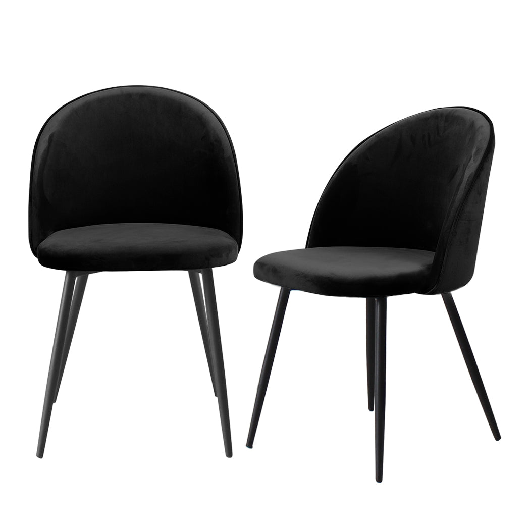 Levede 2x Dining Chairs Kitchen Cafe Black-1910113282501513216