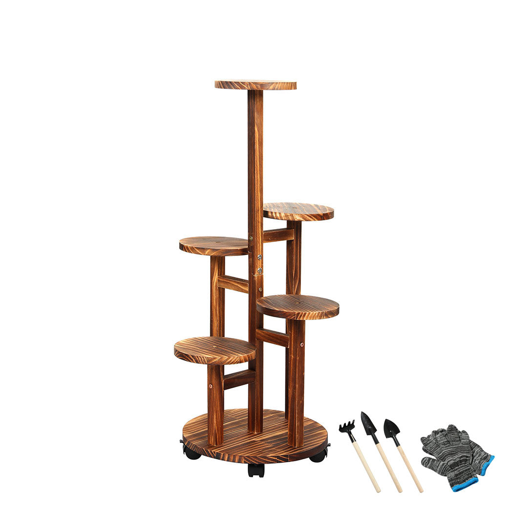 Levede 4-Tier Plant Stand Wood Wooden-1942353760198201344