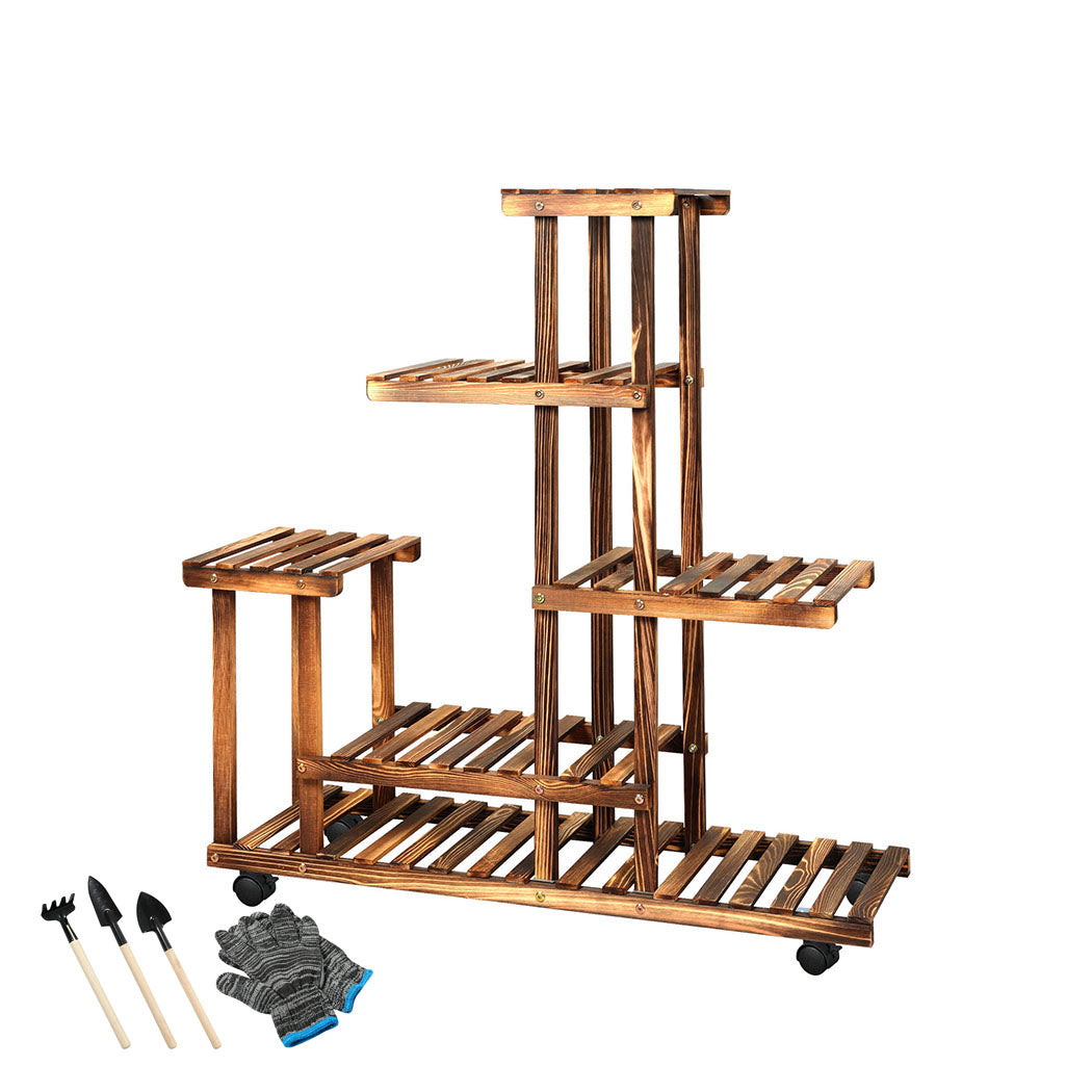 Levede 5-Tier Plant Stand Wood Wooden-1942353761452298240