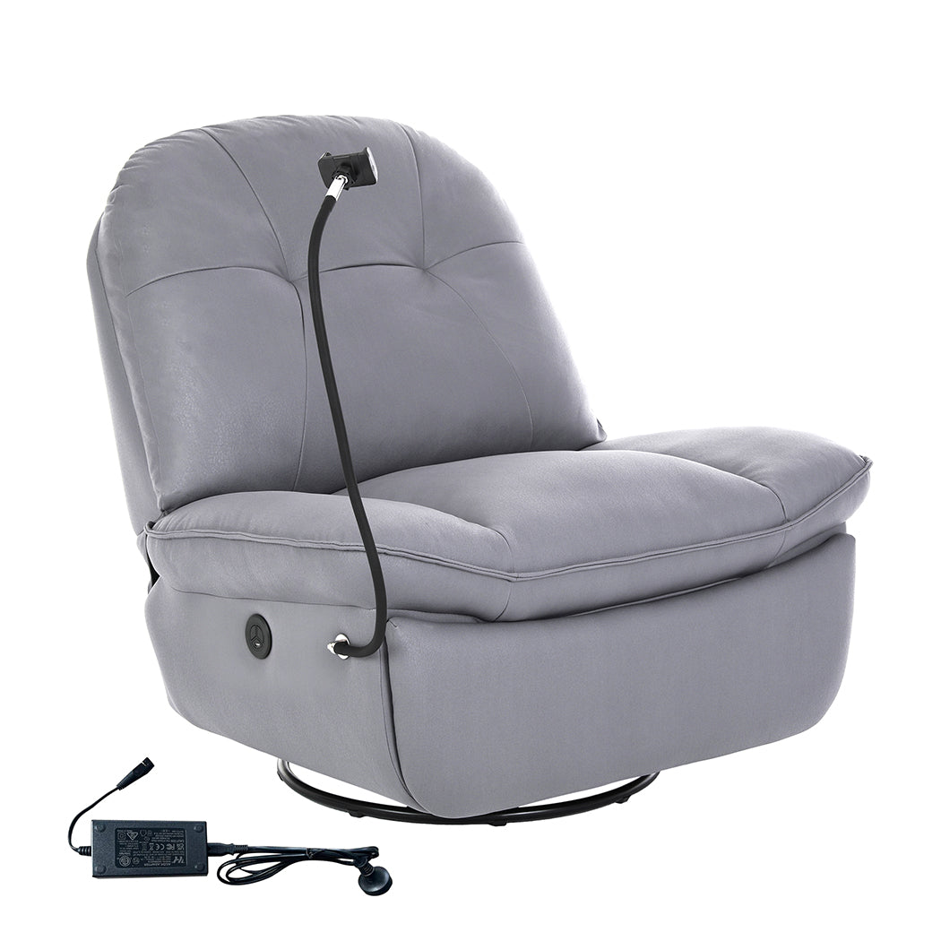 Levede Electric Chair Recliner Swivel Grey-1910112923443924992