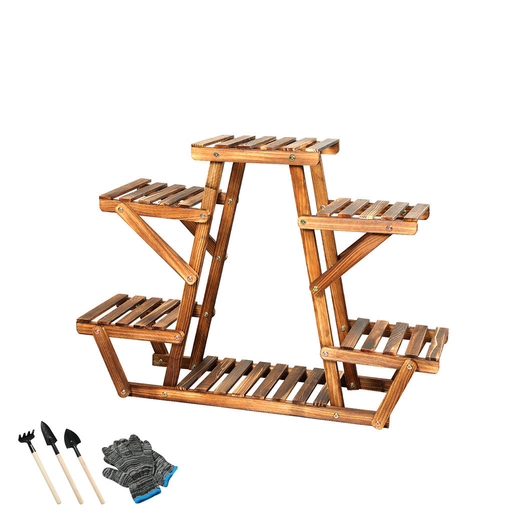 Levede 4-Tier Plant Stand Wood Wooden-1942353760416305152