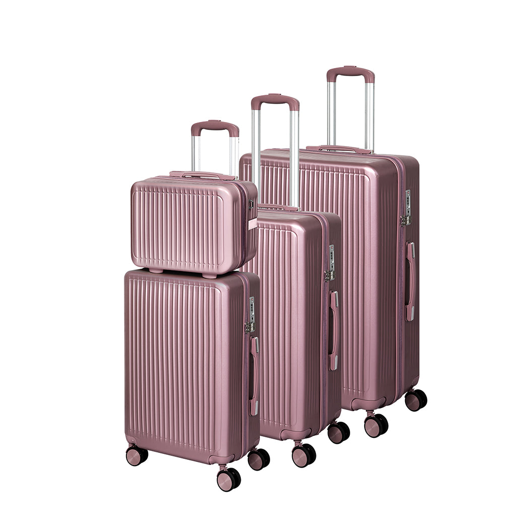 Slimbridge Luggage Suitcase Trolley Rose gold 4pc 14"+20"+24"+28"-1942352949053362176