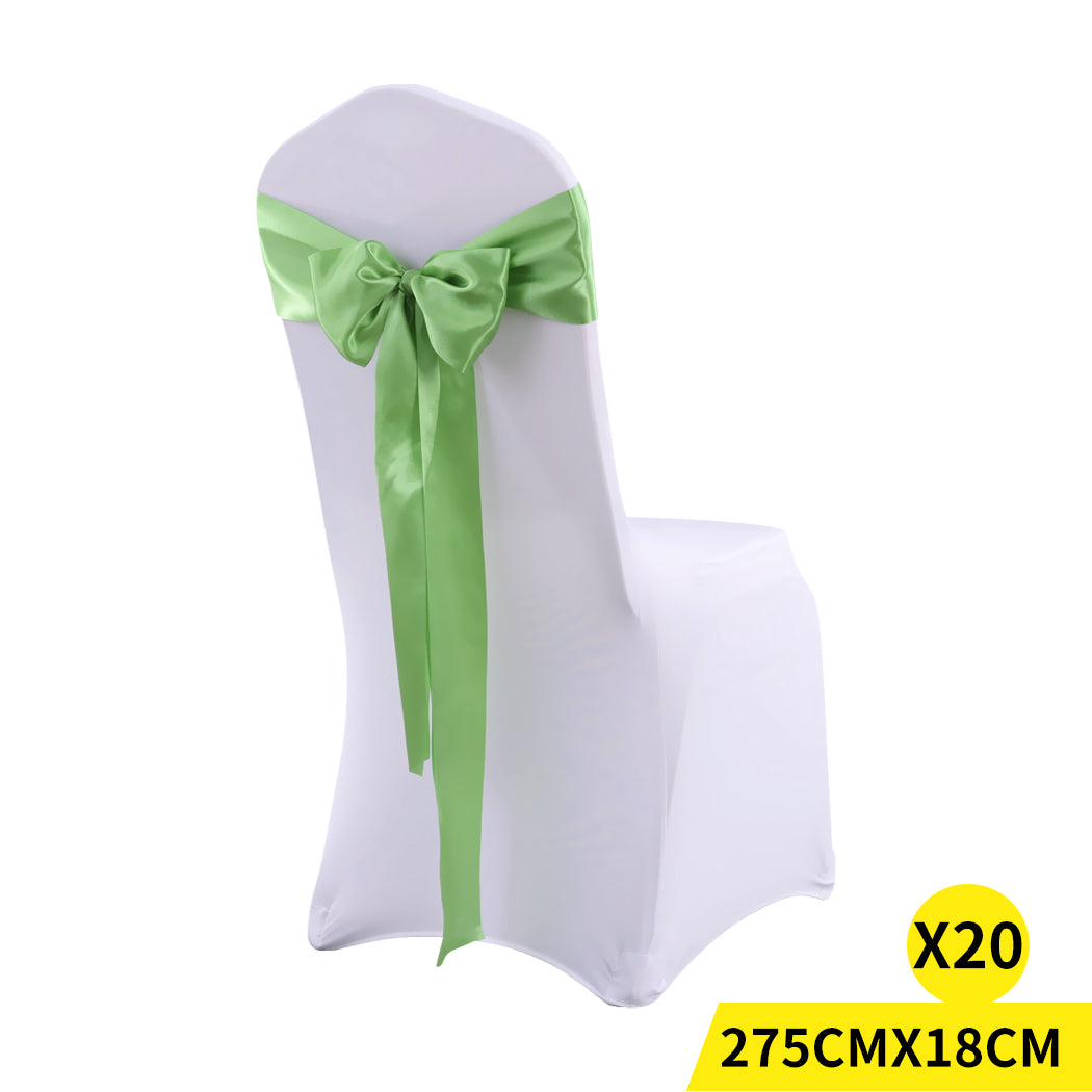 20 Green Fabric Chair Sashes Covers Grass Green-1942353139848056832