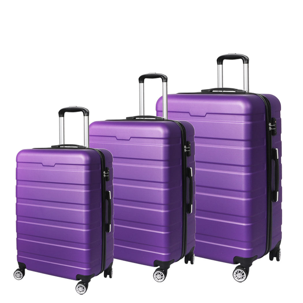 Slimbridge 3PC Luggage sets Suitcase Purple-1942352941520392192