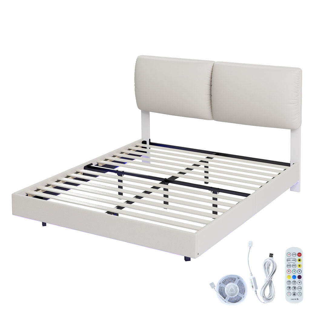 Levede Double Floating Bed Frame-1937319793900261376