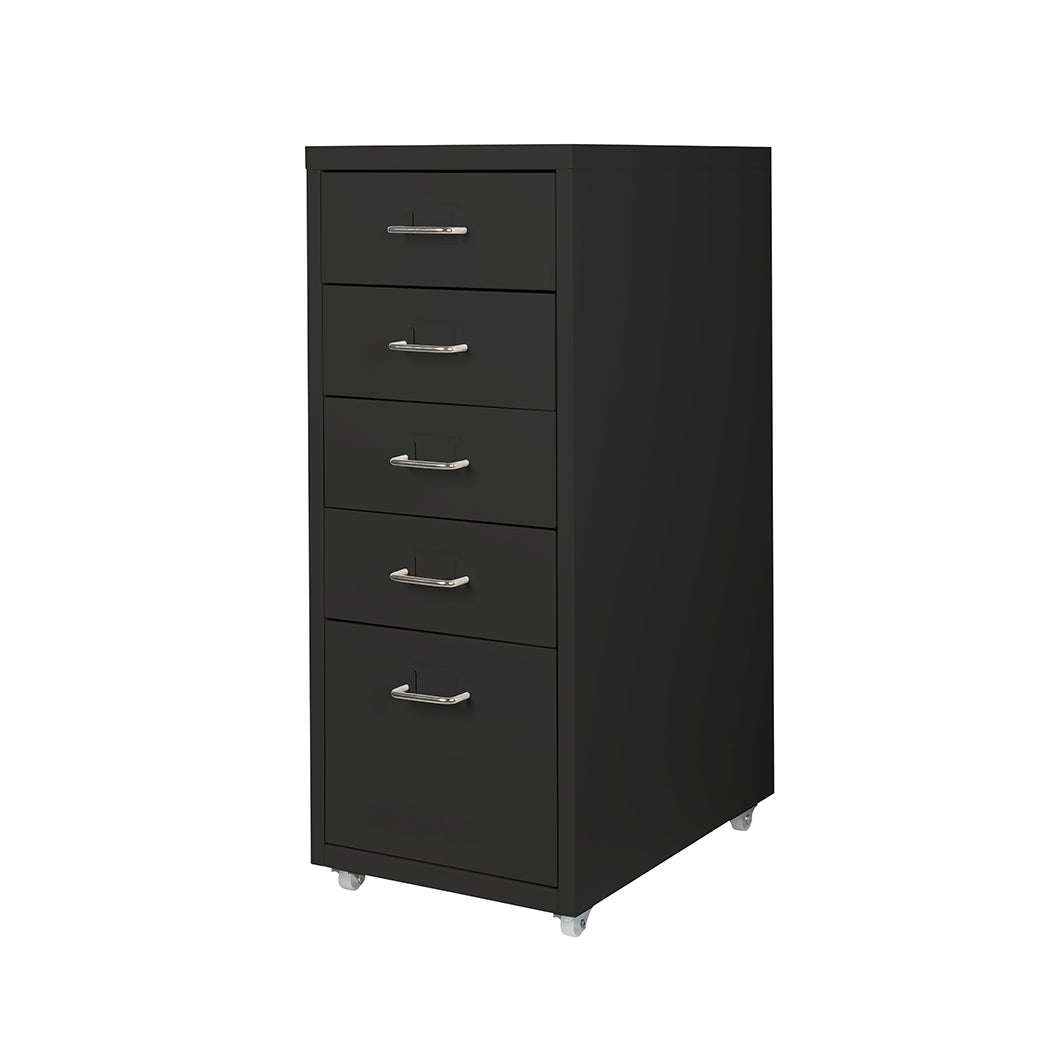 Levede 5 Drawer Office Cabinet Drawers Black-1917016720648835072