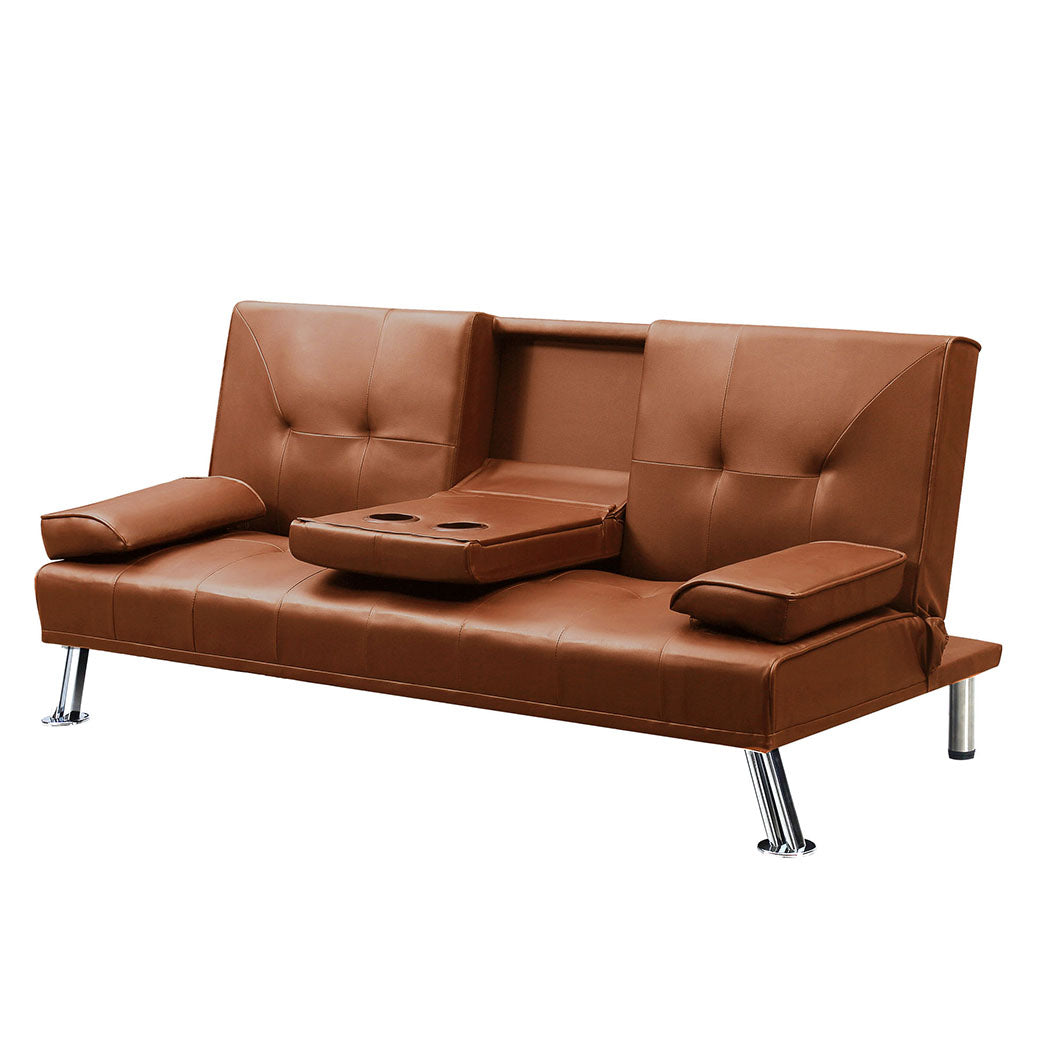 Levede Sofa Bed Adjustable Recliner Brown-1910113319998590976
