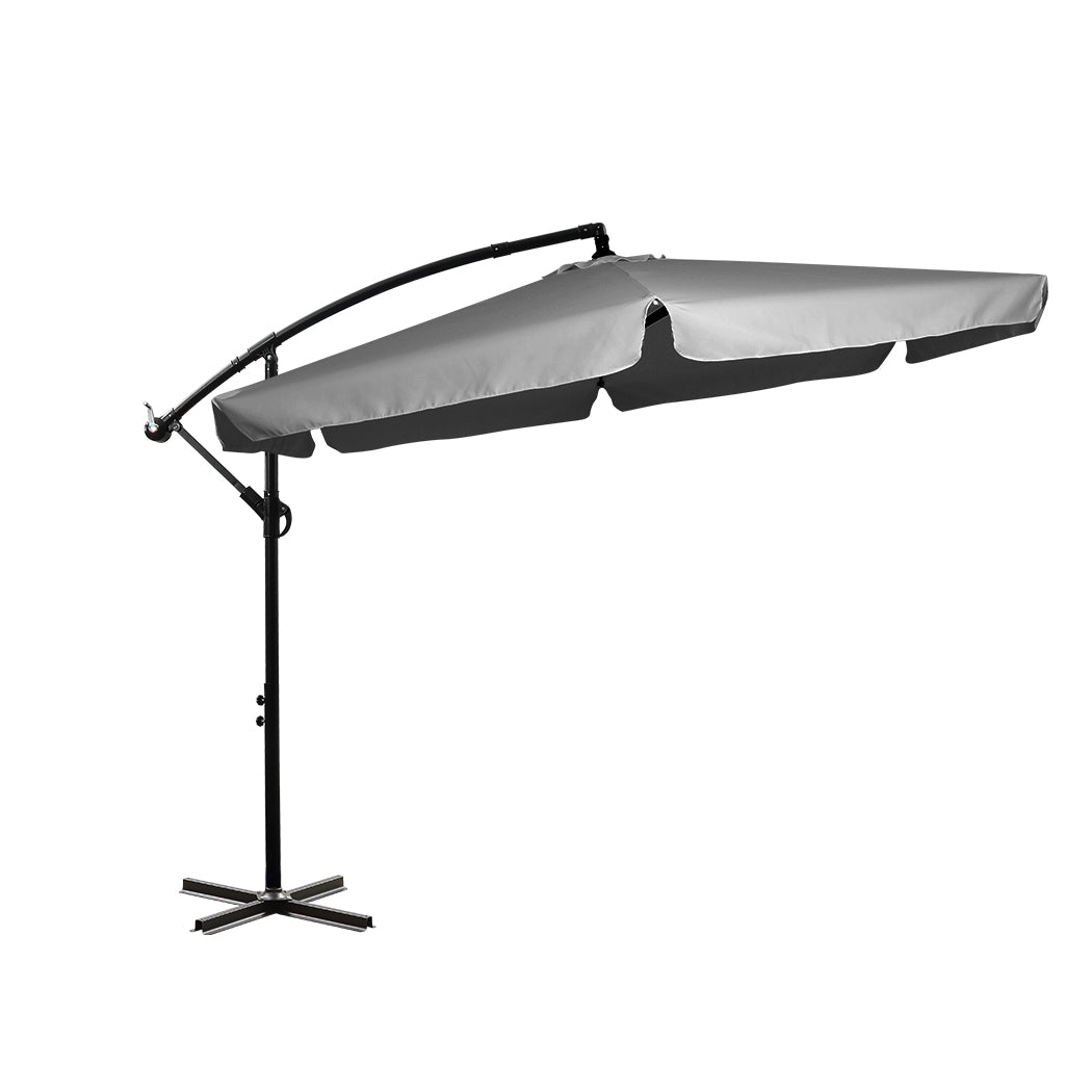 Mountview 3M Cantilever Umbrella Outdoor Grey Without Base-1942353021673541632