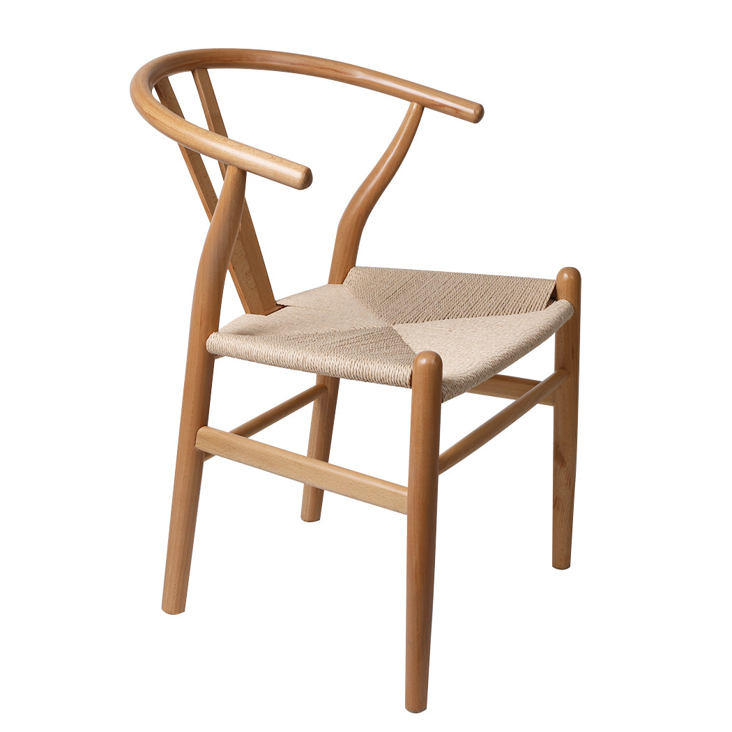 Levede 2x Dining Chairs Wooden Hans Clear-1910113283831107584