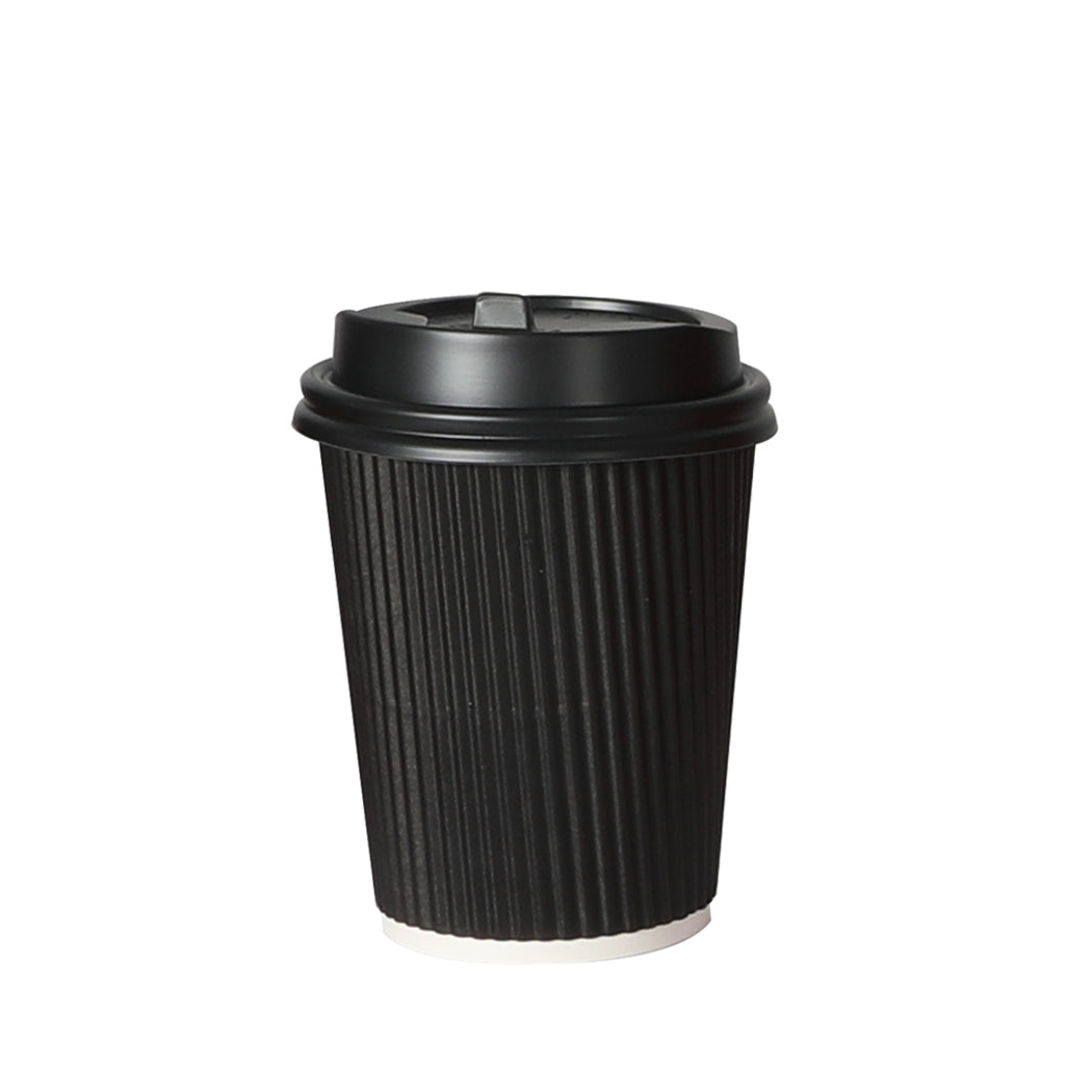 1000 Pcs 8oz Disposable Takeaway Coffee Black-1942353276422983680