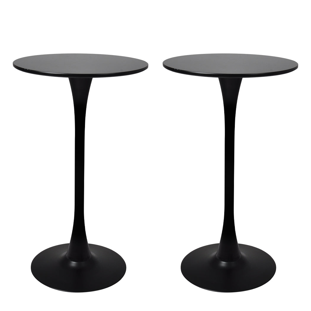 Levede 2x Round Bar Table Pub Tables Black-1910113299010293760