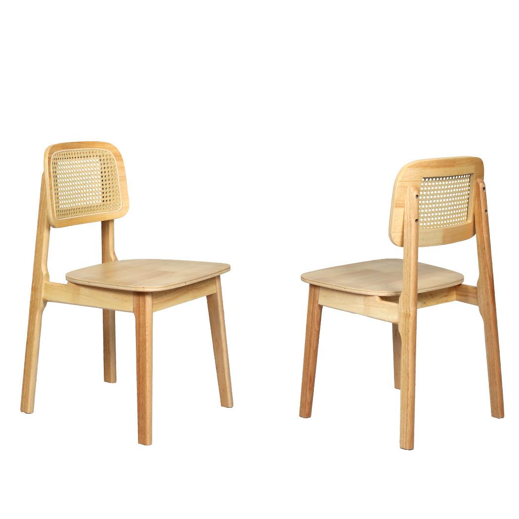 Levede 2x Rattan Dining Chair Wooden Kitchen Chair-1937319810849443840
