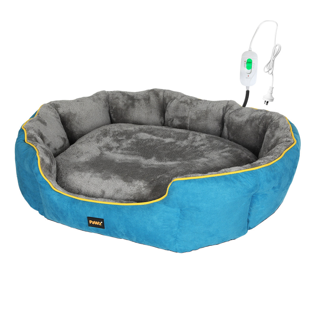 PaWz Electric Pet Heater Bed Heated L Blue Large-1942352736439898112