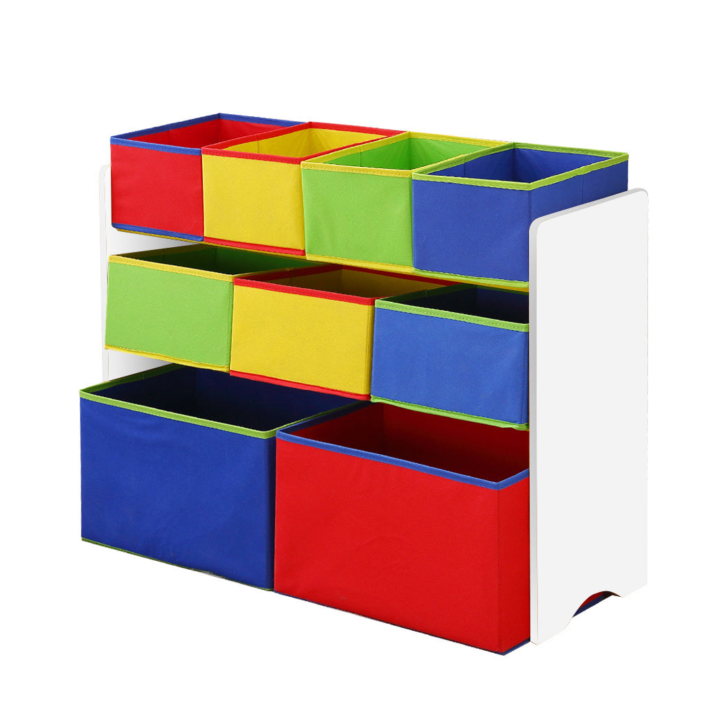 Levede Kids Toy Box 9 Bins Storage Rack White-1917016718413271040