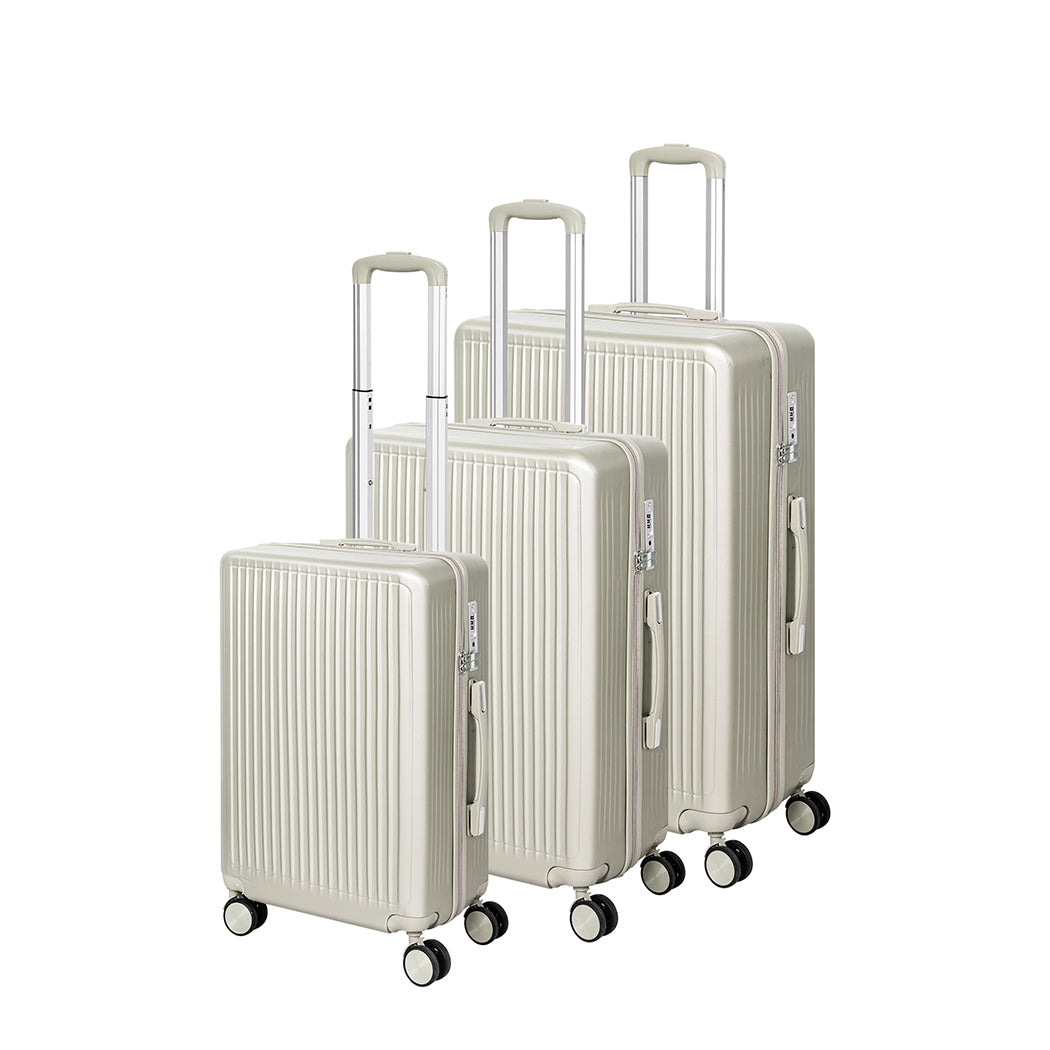 Slimbridge Luggage Suitcase Trolley White 3pc 20"+24"+28"-1942352948675874816