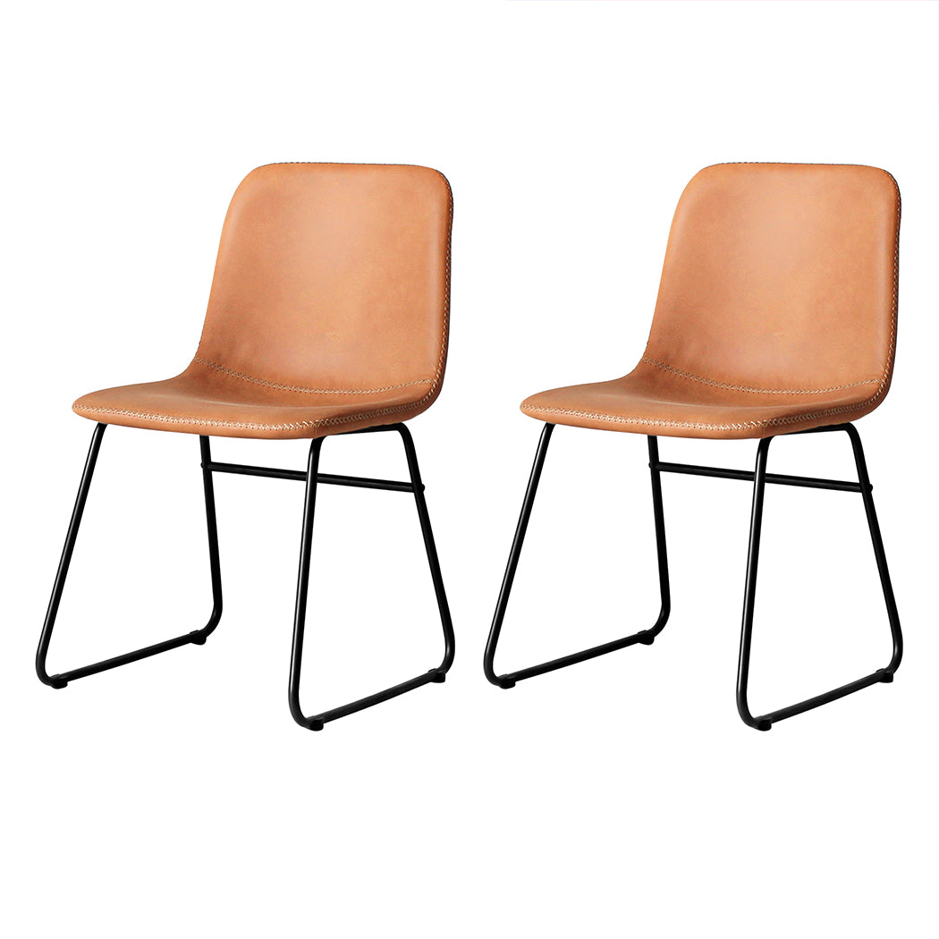 Levede 2x Dining Chairs Kitchen Table Brown-1910113301069697024