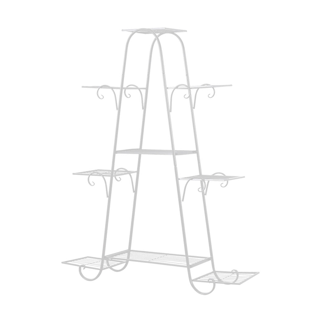 Levede Plant Stand Outdoor Indoor Metal White-1942353740073930752