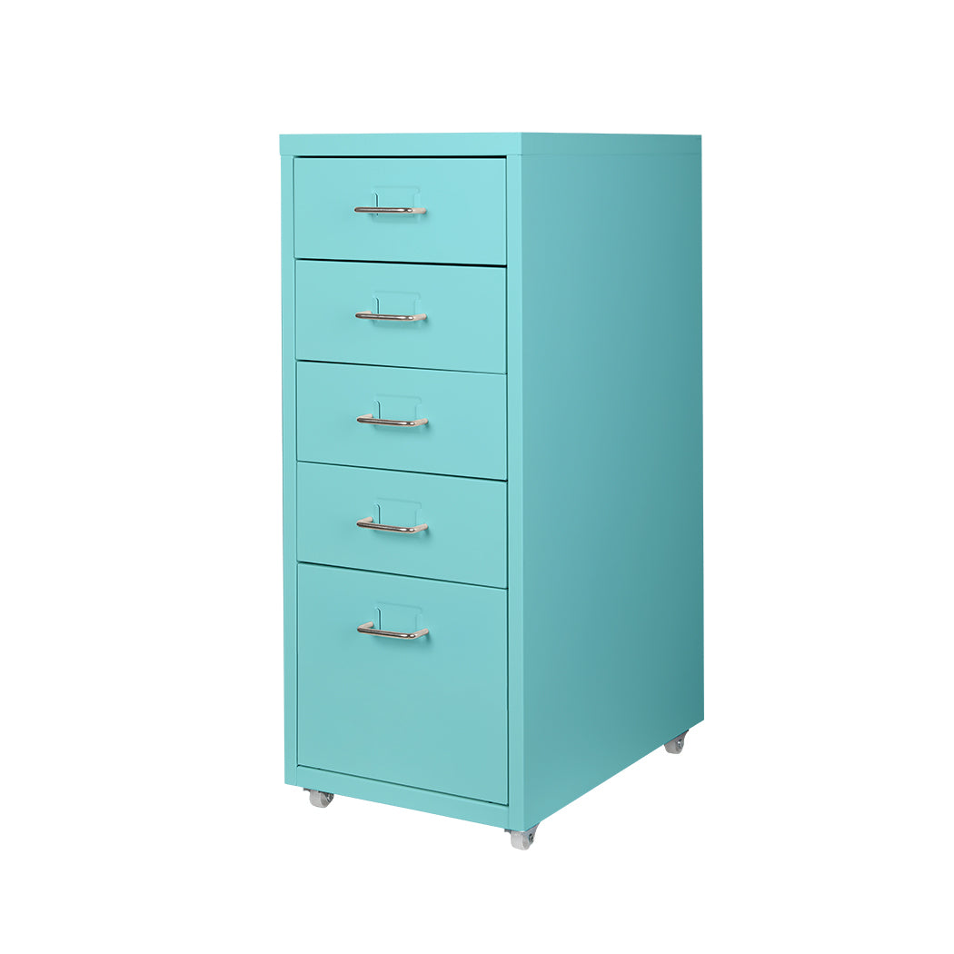 Levede 5 Drawer Office Cabinet Drawers Turquoise-1917016720950824960