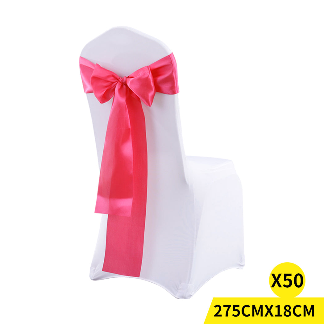 50x Satin Chair Sashes Cloth Cover Wedding Mauve-1942353141286703104
