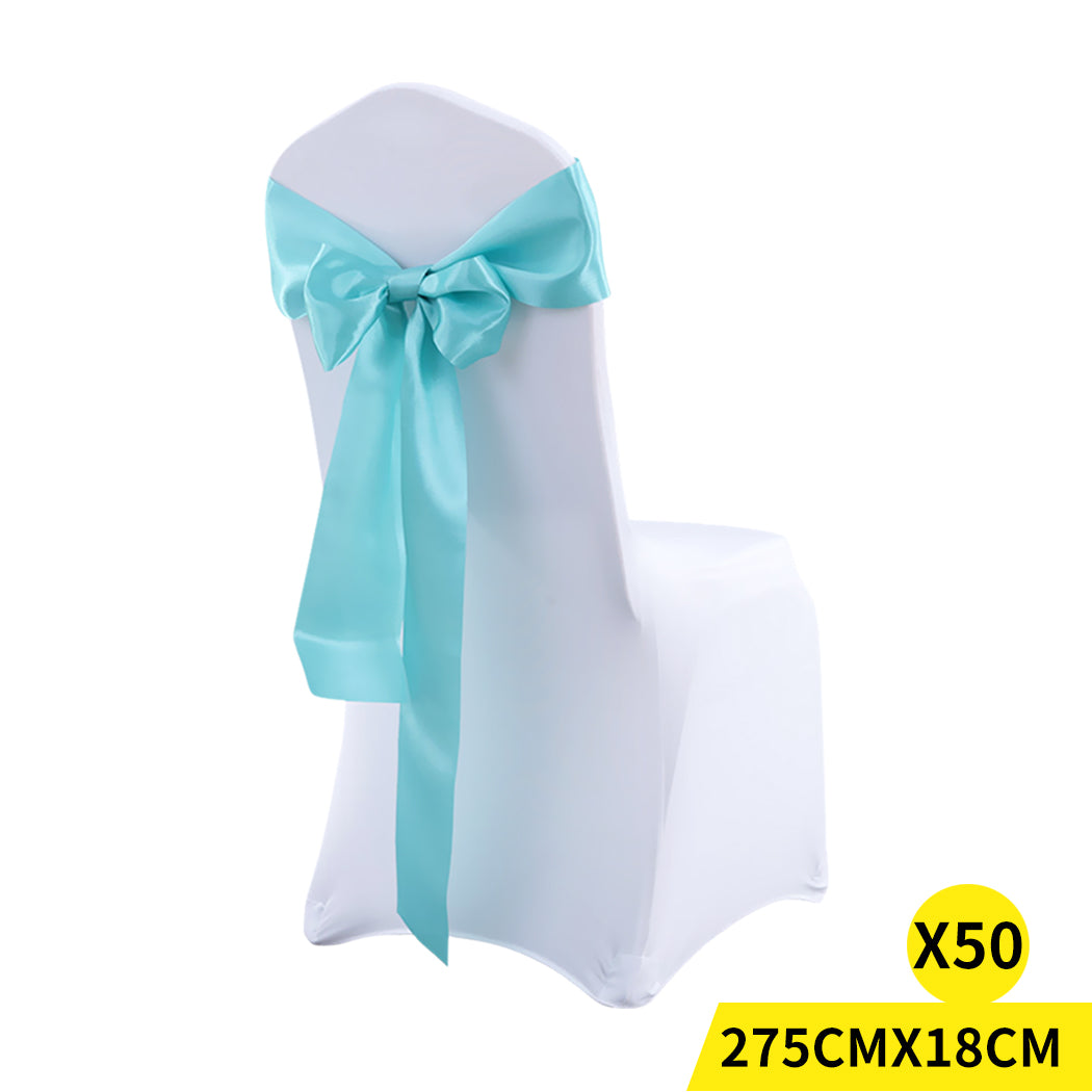50x Satin Chair Sashes Cloth Cover Wedding Tiffany-1942353141609664512