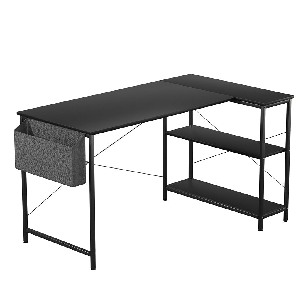Levede L Shaped Computer Desk Home Desk Black-1910112202434678784