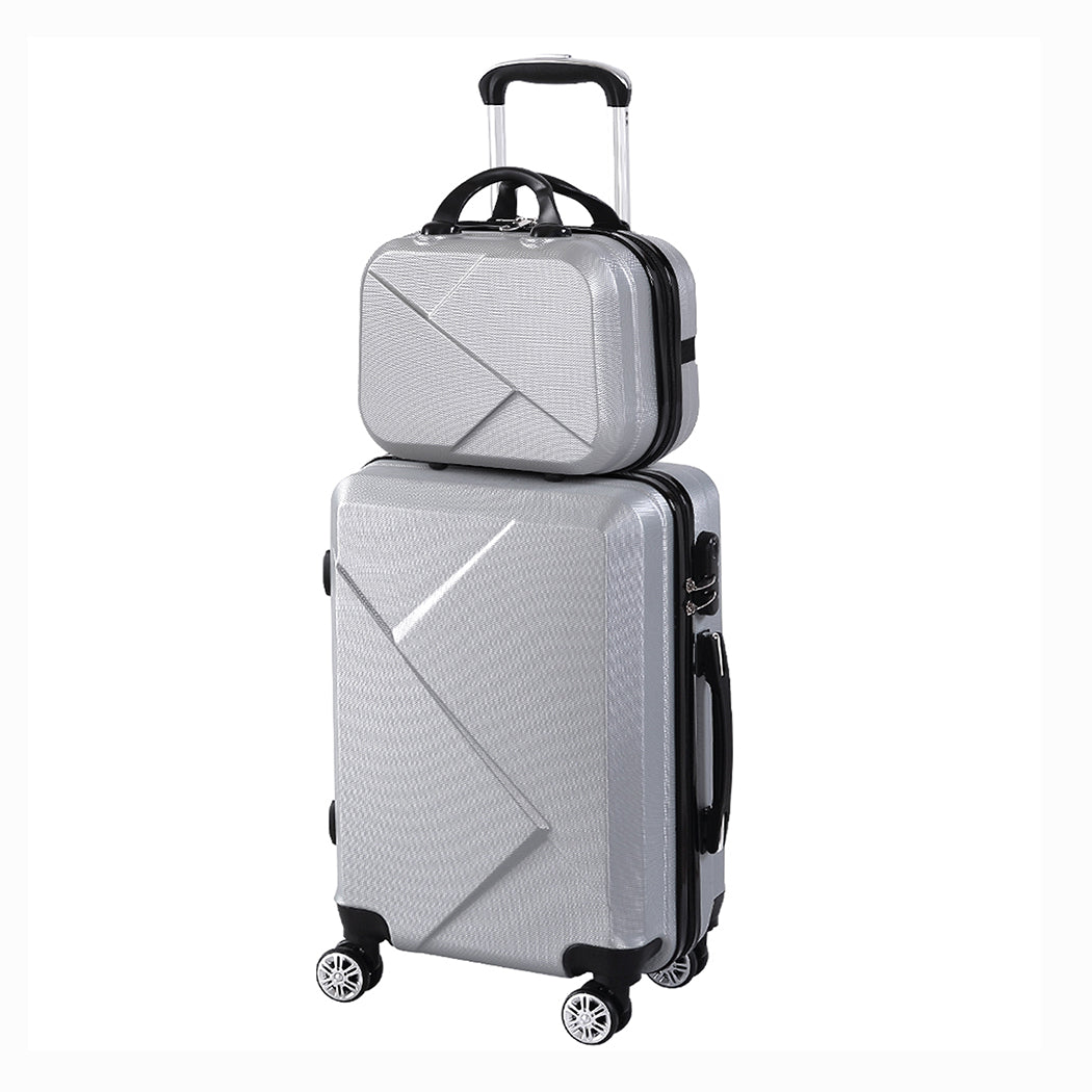 Slimbridge 2pcs 20"Travel Luggage Set Grey-1942352931965767680