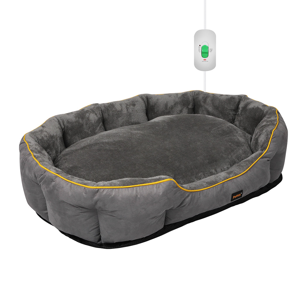 PaWz Electric Pet Heater Bed Heated XL Grey X-Large-1942352737819824128