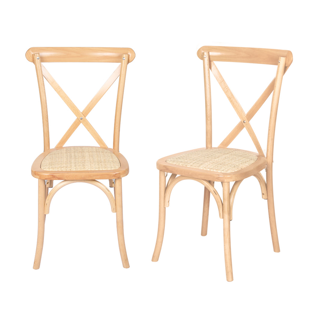 Levede 2X Dining Chairs Cross Back Chair-1910112199221841920