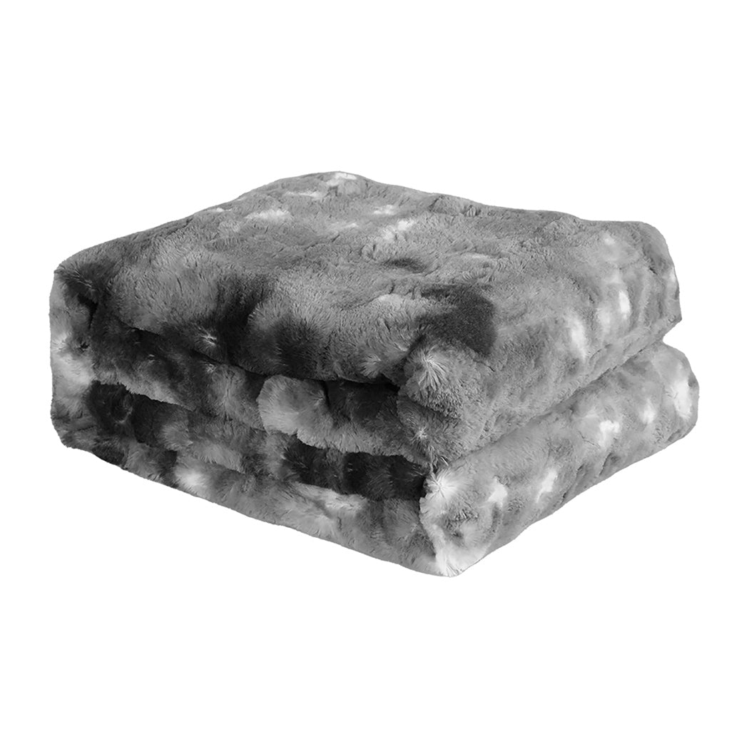 Dreamz Luxury Tie-dyed Blanket Grey 127cm x 152cm-1942353604589522944