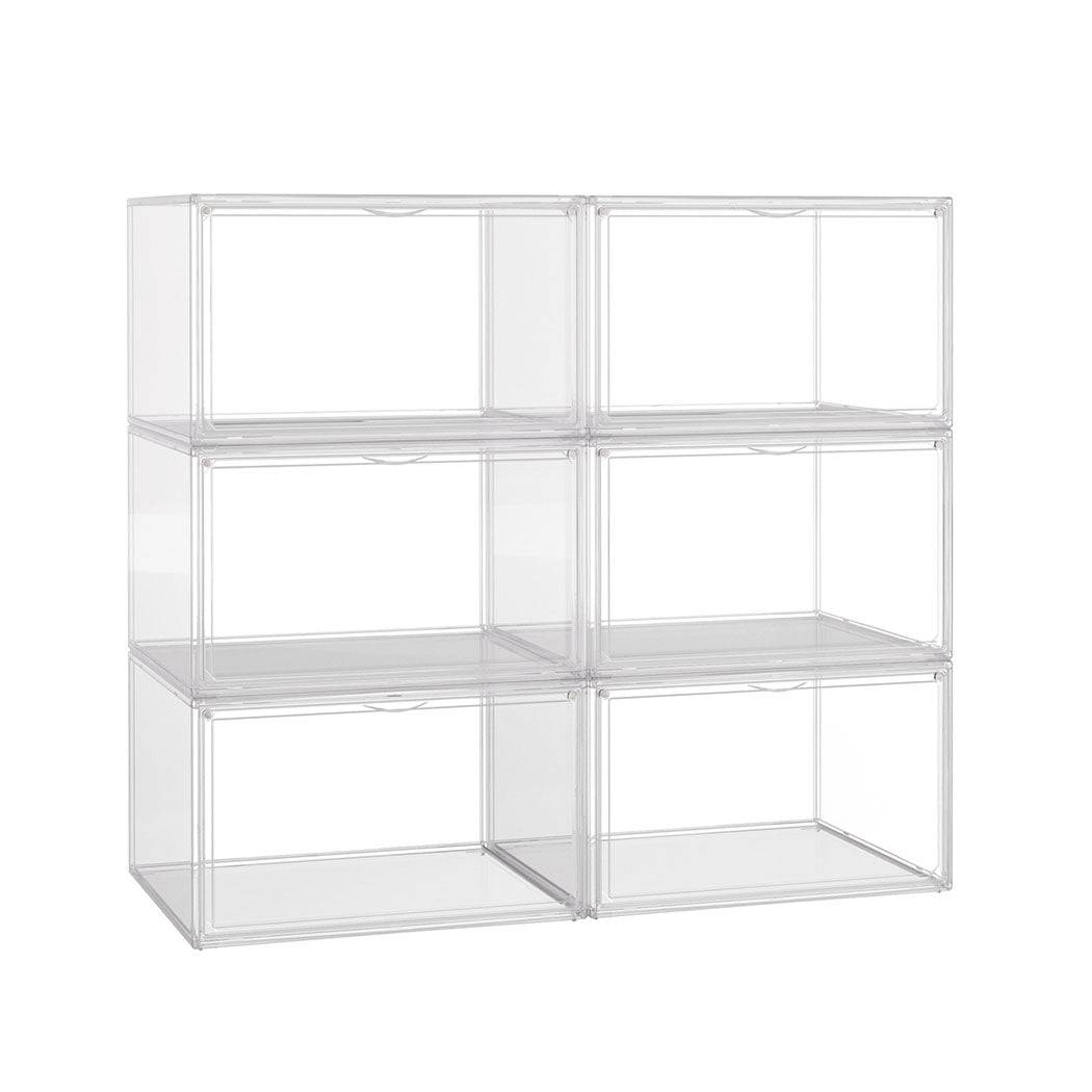 Stacked 6Pc Shoe Box Storage Display Stackable-1942353675880108032