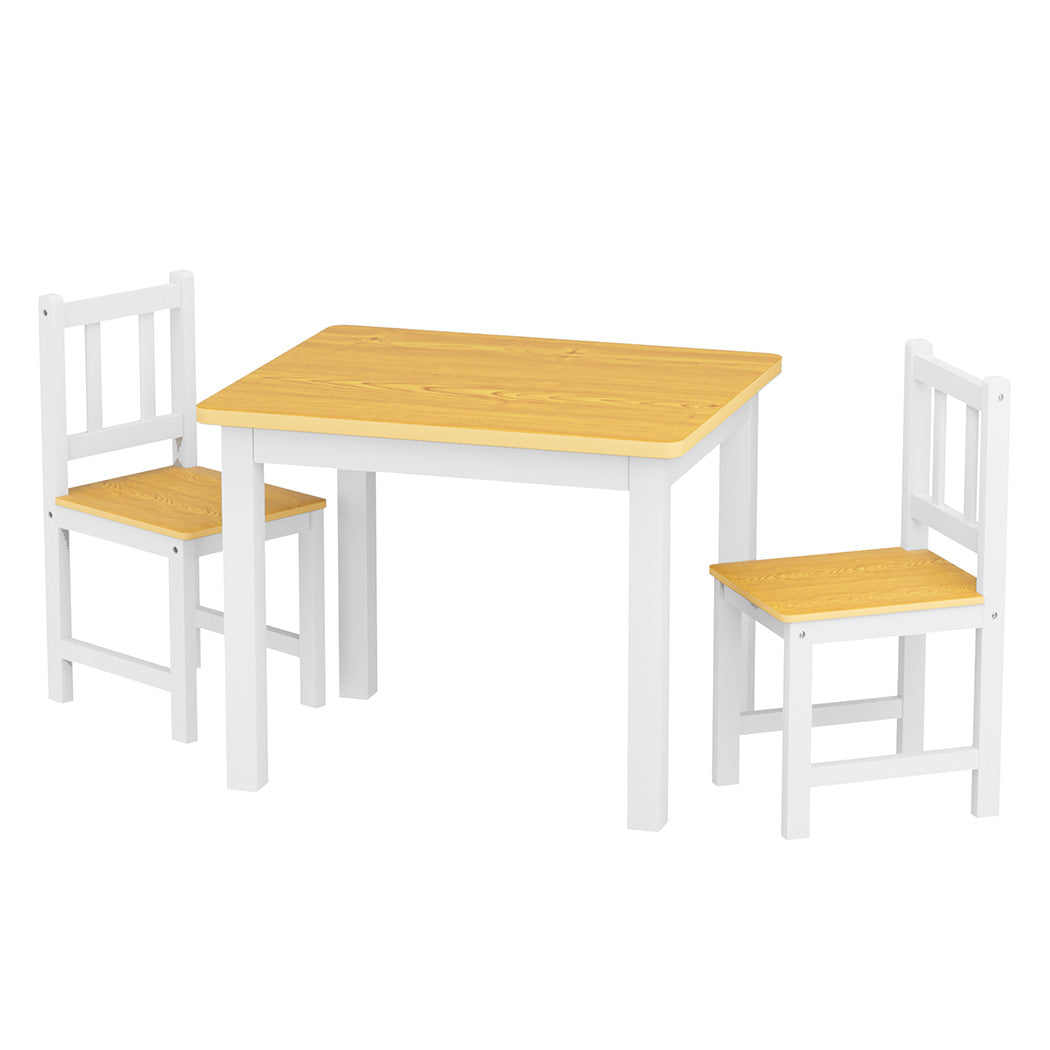 Bopeep Kids Table and Chairs Set Wooden 3PCS Study Play-1919278356839403520
