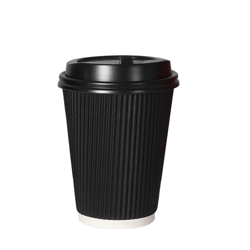 200 Pcs 16oz Disposable Takeaway Coffee Black-1942353277152792576